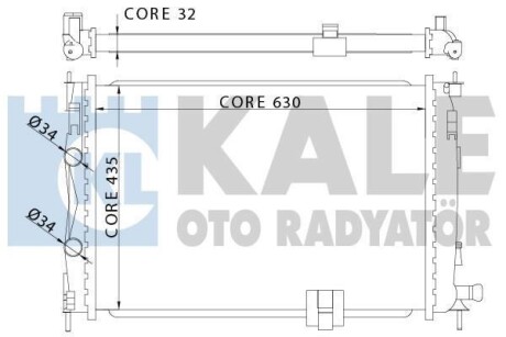 NISSAN Радиатор охлаждения Qashqai 2.0dCi 07- KALE 342060