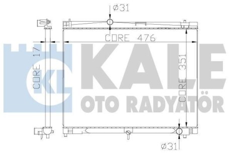 TOYOTA Радиатор охлаждения Yaris 1.0/1.3 05- KALE 342215