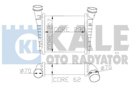 VW Интеркулер Passat,Skoda SuperB I 1.9/2.0TDI 01- KALE 342700