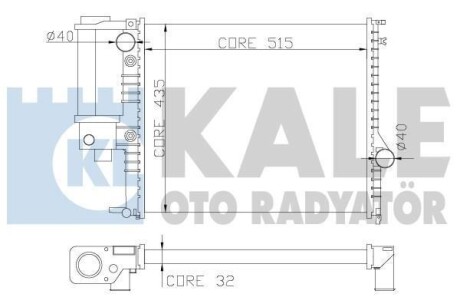 BMW Радиатор охлаждения 5 E34 2.0/2.5 KALE 348900