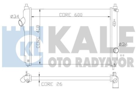 CHEVROLET Радиатор охлаждения Aveo 1.4 08- KALE 355100