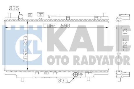 MAZDA Радиатор охлаждения 323 C/P/S V 1.3/2.0D 94- KALE 359800