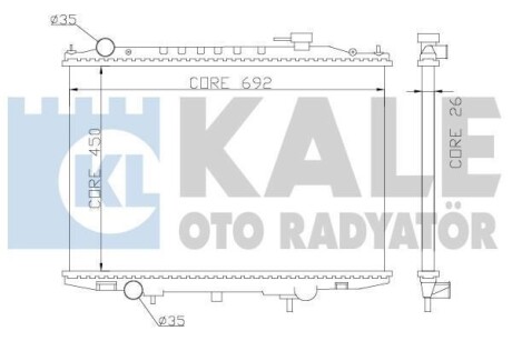 Радіатор охолодження Nissan NP300 (08-), Pick Up (98-) 2.5D OTO RADYATOR KALE 362900