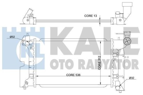 TOYOTA Радиатор охлаждения Corolla 1.4/1.6 01- KALE 366200 (фото 1)