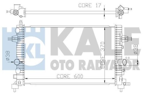 OPEL Радиатор охлаждения Astra H,Zafira B 1.6/1.8 KALE 371200 (фото 1)