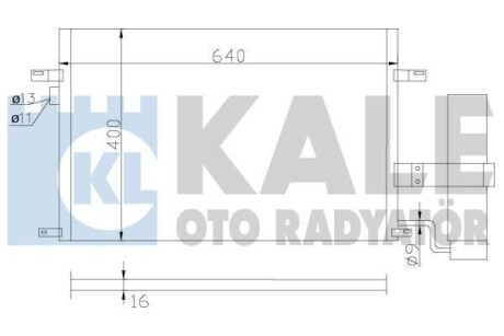 Радіатор кондиціонера Chevrolet Lacetti, Nubira - Daewoo Lacetti, Nubira Condenser OTO RADYATOR KALE 377100 (фото 1)