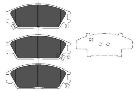 PARTS HYUNDAI гальмівні колодки дискові Accent,Getz,Lantra,Honda,Mitsubishi KAVO KBP-3033 (фото 1)