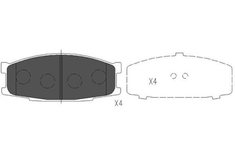 PARTS MITSUBISHI К-т гальмівних колодок передніх Canter KAVO KBP-5527 (фото 1)