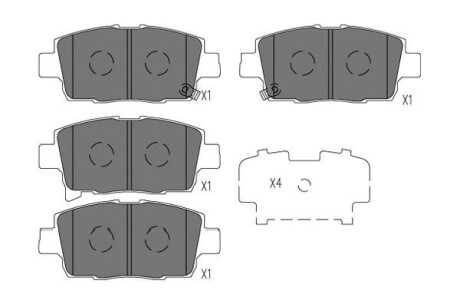 PARTS TOYOTA Гальмівні колодки передн. YARIS VERSO 1.3 02-05 KAVO KBP-9134 (фото 1)