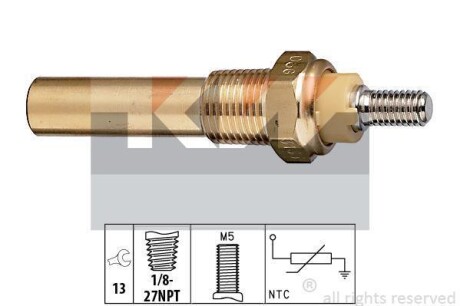 Датчик температури охолодж. рідини/масла/топлива (аналог EPS 1.830.135/Facet 7.3135) Kw 530 135