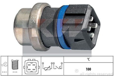 Датчик температури охолодж. рідини/масла/топлива (аналог EPS 1.830.536/Facet 7.3536) Kw 530 536