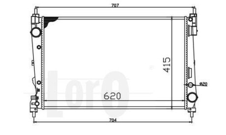 Радиатор воды Doblo/Combo 1.3/1.6/2.0 D Multijet 10- Loro 037-017-0071