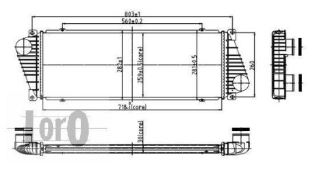 Радиатор интеркулера а Sprinter/LT 95-06 2.5 Tdi Loro 054-018-0001