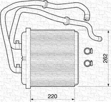 Радиатор печки Iveco Daily 2000- E3 MAGNETI MARELLI 350218072000 (фото 1)
