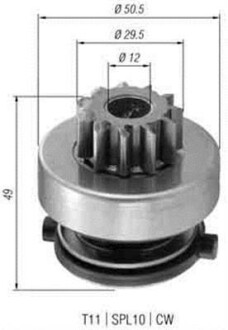 Бендикс (z=11) RENAULT 1,9D:Clio, Kangoo, Megane, Trafic [940113020366] MAGNETI MARELLI AMB0366 (фото 1)