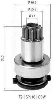 Бендикс (z=9) VW 1,4-2,0i AUDI A3 SEAT 1,4-1,8i SKODA 1,4-2,0i [940113020385] MAGNETI MARELLI AMB0385