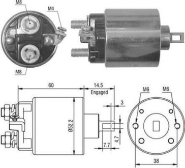 Соленоид OPEL Combo 1.7D- HITACHI MAGNETI MARELLI AME0022 (фото 1)