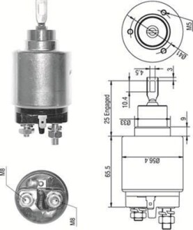 Втягивающее реле стартера RENAULT 1,1-2,0 VOLVO 1,6/1,7 MAGNETI MARELLI AME0273 (фото 1)