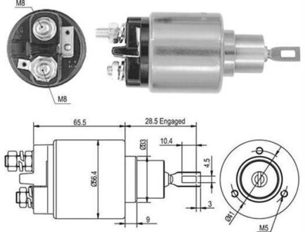 Втягивающее реле стартера VW OPEL SEAT SKODA [940113050435] MAGNETI MARELLI AME0435 (фото 1)