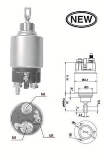 Втягивающее реле стартера CITROEN Jumper 2,0 9-, Berlingo 1,8 97- MAGNETI MARELLI AME0554 (фото 1)