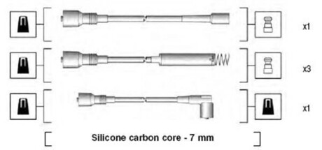 Высоковольтные провода OPEL ASTRA 1,8/2,0 91- KADETT 2,0 IE 84-91 MAGNETI MARELLI MSK680