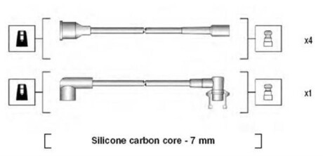 Комплект высоковольтных проводов RENAULT TбоковойO 1,2 IE 93- [941145230720] MAGNETI MARELLI MSK720 (фото 1)