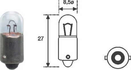 T4W 12V4W Автолампа MAGNETI MARELLI T4W 12