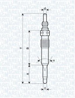 Свеча накала AUDI FORD SEAT SKODARENAULT, VOLVO VW MAGNETI MARELLI UC53A