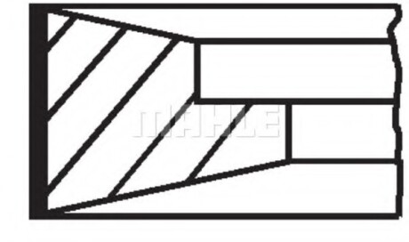 Кольца поршневые (1cyl) R.V.I., VOLVO MAHLE / KNECHT 099 RS 00127 0N0 (фото 1)