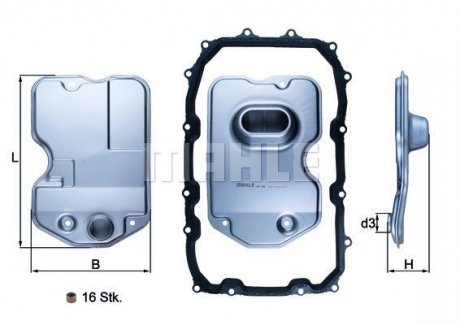 Фильтр масляный АКПП AUDI Q7 06-15, VW TOUAREG 02-10 с прокладкой (-) MAHLE / KNECHT HX160KIT (фото 1)
