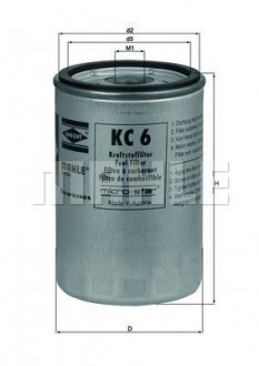 Фильтр топливный KHD, MAHLE / KNECHT KC 6 (фото 1)