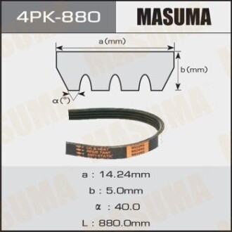 Ремінь поліклінової (4PK-880) MASUMA 4PK880 (фото 1)