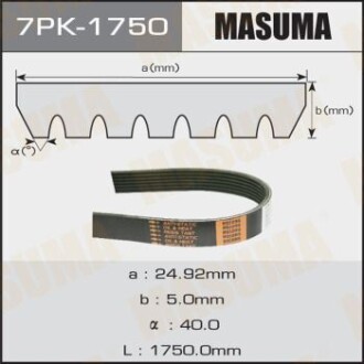 Ремінь полікліновий (7PK-1750) MASUMA 7PK1750