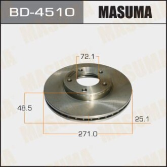 Диск гальмівний передній (кратно 2) Mazda 3, 5 (03-06) (BD-4510) MASUMA BD4510 (фото 1)