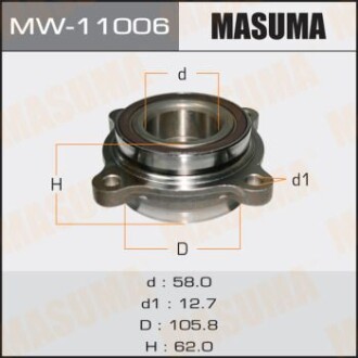 Ступица колеса переднего в сборе с подшипником Toyota Land Cruiser (07-), Sequoia (07-17) MASUMA MW11006