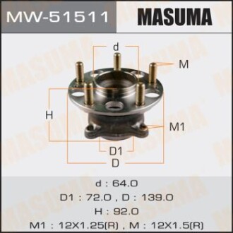 Маточина колеса (MW-51511) MASUMA MW51511