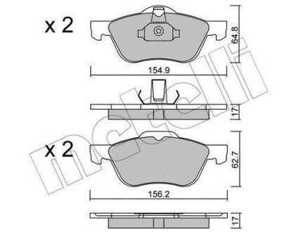 Комплект гальмівних колодок Metelli 22-0489-0