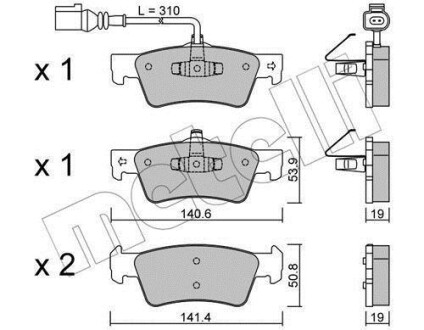 Комплект гальмівних колодок Metelli 22-0661-1