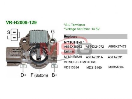 Регулятор напруги генератора MOBILETRON VRH2009129 (фото 1)