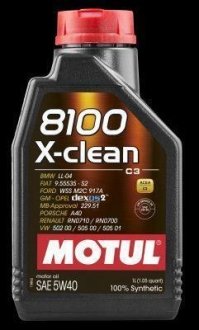 Масло моторное синтетическое "8100 X-Clean 5W-40", 1л MOTUL 102786