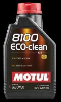Олива моторна синтетична "8100 Eco-clean 0W30", 1л MOTUL 102888