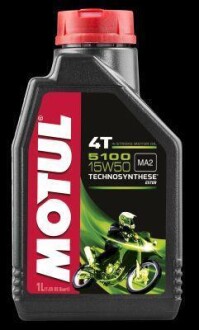 Масло для 4-х тактных двигателей Technosynthese эстеровое "5100 4T 15W50", 1л. MOTUL 104080 (фото 1)