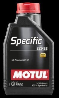 Олива моторна синтетична "Specific 229.52 5W30", 1л MOTUL 104844 (фото 1)