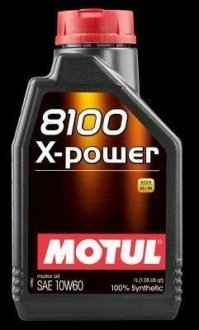 Олива моторна синтетична "8100 X-power 10W60", 1л MOTUL 106142 (фото 1)