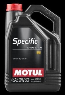 5л Specific 504 00 507 00 0W-30 Олива синтетична C3, PORSCHE C30, VW 504 00 507 00 MOTUL 107050