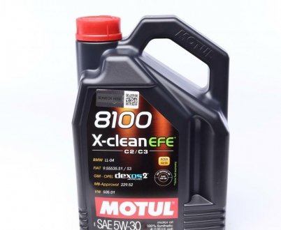 Олива 8100 X-CLEAN EFE 5W30 4L MOTUL 814007