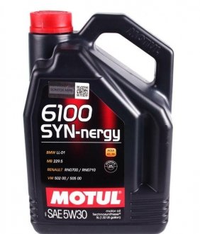 Моторное масло 6100 SYN-nergy 5W-30 синтетическое 5 л MOTUL 838351 (фото 1)