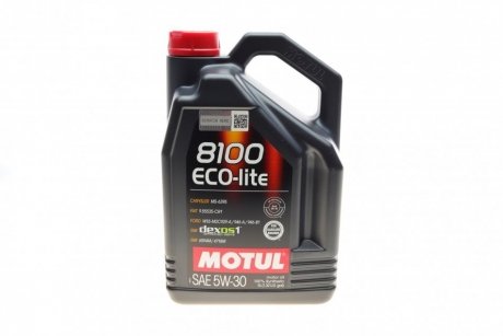Моторное масло 8100 Eco-Lite 5W-30 синтетическое 5 л MOTUL 839551 (фото 1)