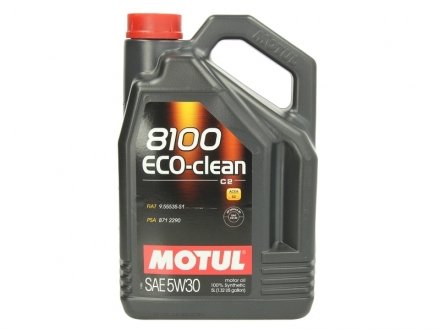 Олива моторна 8100 Eco-Clean+ 5W-30, 5л. MOTUL 842551 (фото 1)