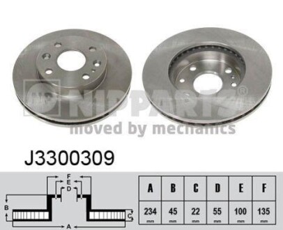 Гальмiвний диск NIPPARTS J3300309